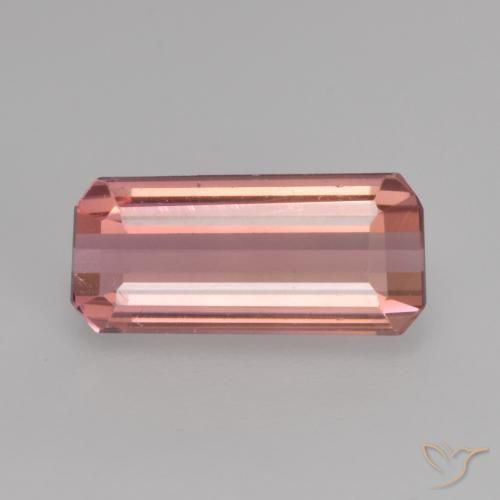 1.44ct 天然 オレンジピンク トルマリン, エメラルドカット, VVS-VS