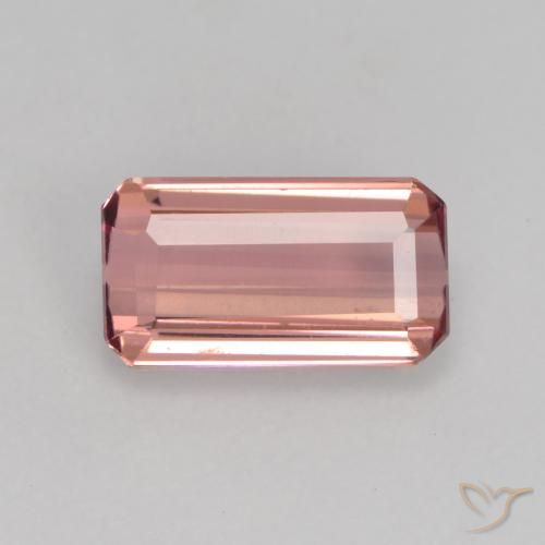 1.15ct 天然 オレンジピンク トルマリン, エメラルドカット, VVS-VS