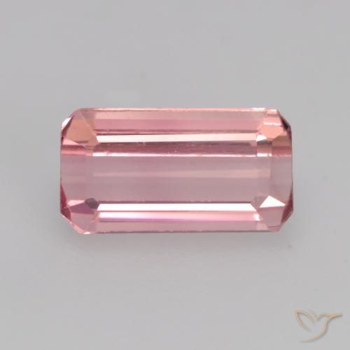 0.92ct 天然 バブルガムピンク トルマリン, エメラルドカット, VS