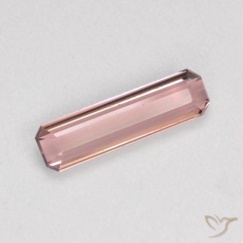 0.90ct 天然 ミディアムピンク トルマリン, エメラルドカット, VS