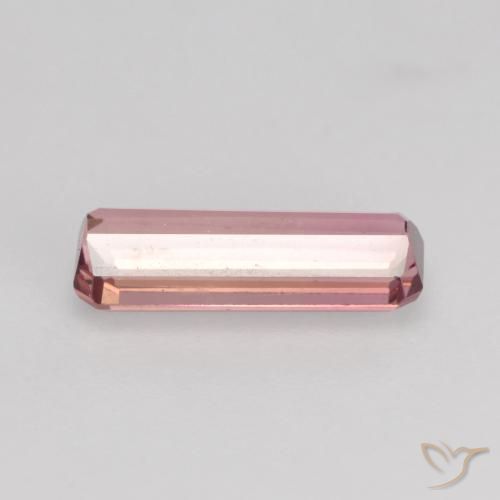 0.90カラットの天然薄いキャンディーアップルレッドトルマリン、八角形 / エメラルドカット、VS