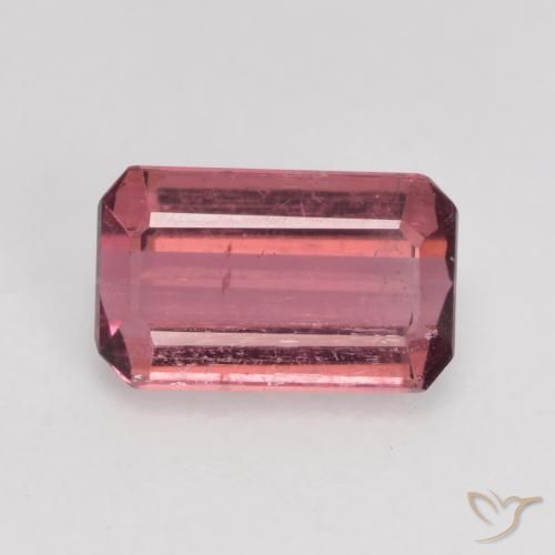0.88ct 天然 パープルピンク トルマリン, エメラルドカット, SI