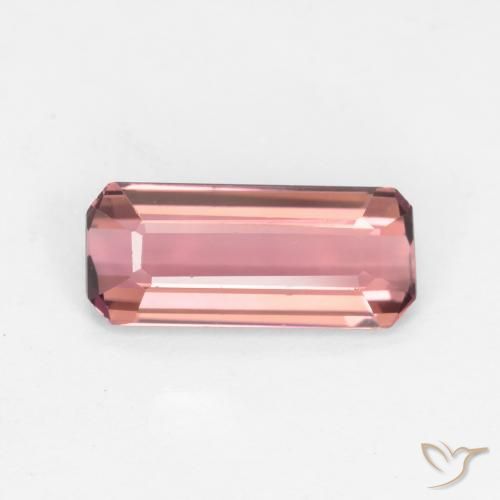1.37ct 天然 オレンジピンク トルマリン, エメラルドカット, VS