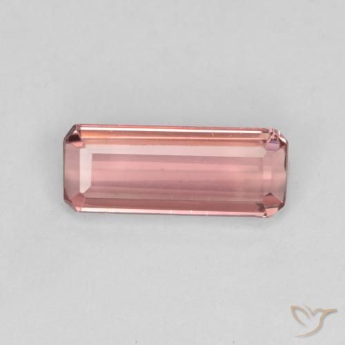 1.02ct 天然 オレンジピンク トルマリン, エメラルドカット, VS-SI