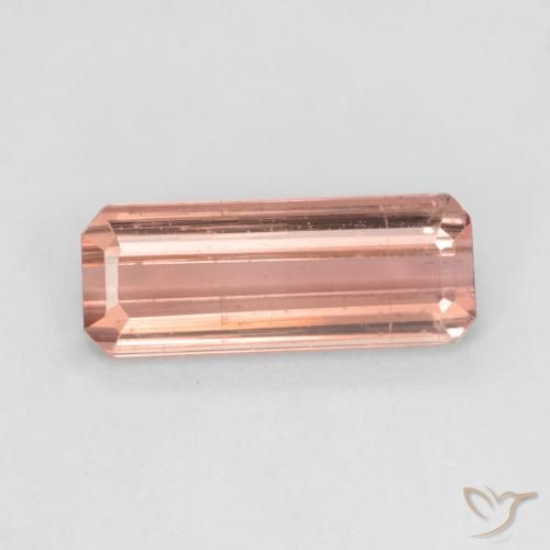 1.54ct 天然 オレンジピンク トルマリン, エメラルドカット, VS