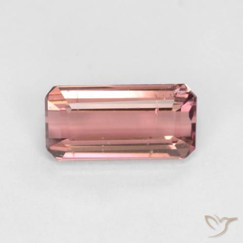 1.42ct 天然 オレンジピンク トルマリン, エメラルドカット, SI