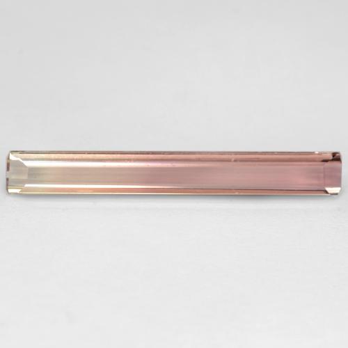 2.88カラットの天然バイカラートルマリン、エメラルドカット、VS