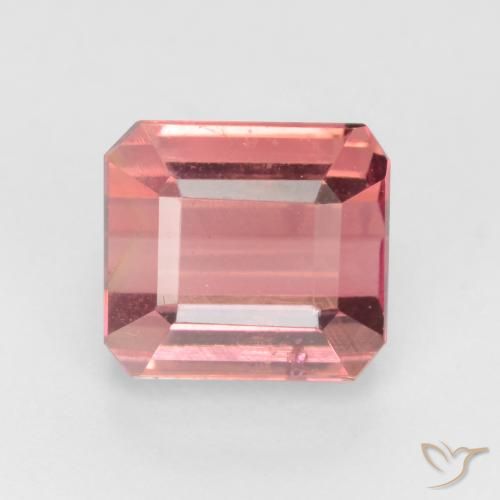 2.98ct 天然 オレンジピンク トルマリン, エメラルドカット, VS-SI