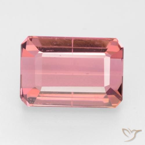 3.26ct 天然 濃いピンク トルマリン, エメラルドカット, SI
