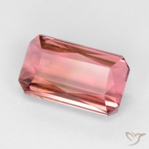 2.45ct 天然 赤みがかったピンク トルマリン, エメラルドカット, VS-SI