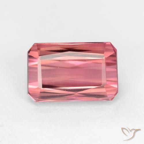2.53ct 天然 バブルガムピンク トルマリン, エメラルドカット, VS