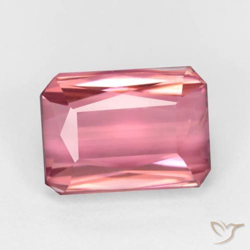 2.55ct 天然 バブルガムピンク トルマリン, エメラルドカット, VS-SI
