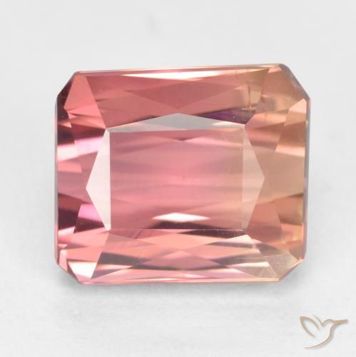 2.55ct 天然 ミディアムピンク トルマリン, エメラルドカット, VS