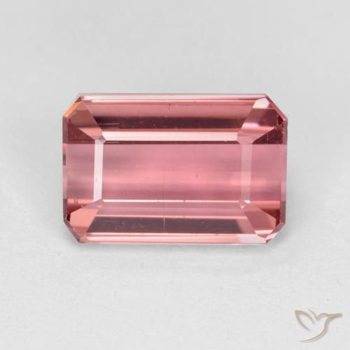 1.53ct 天然 ミディアムピンク トルマリン, エメラルドカット, VS-SI