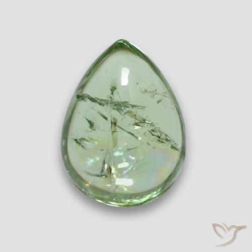 4.19ct 天然 ウォームグリーン トルマリン, 洋梨の形, 透明