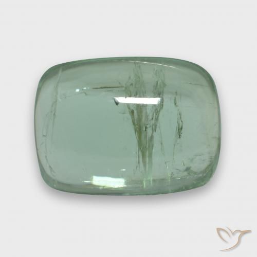 3.19ct 天然 非常に薄い黄緑 トルマリン, クッション, 透明