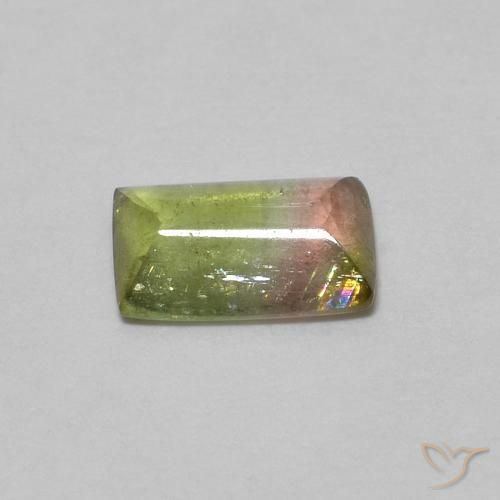 0.43カラットの天然マルチカラートルマリン、バゲット、透明