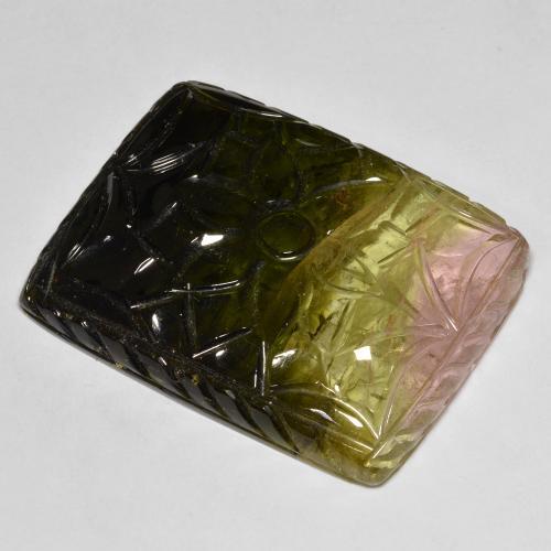63.68ct 天然 マルチカラー トルマリン, ファンシー, 半透明