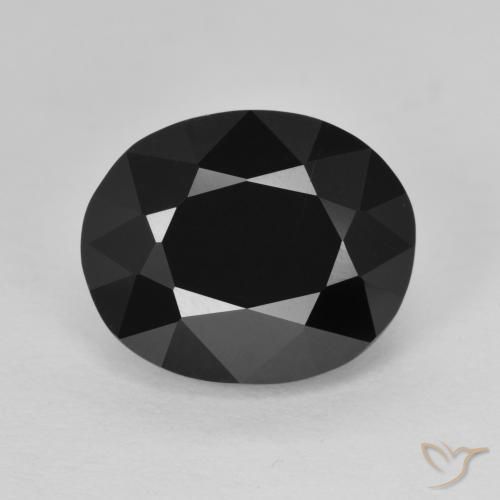 5.88 ct ルース ブラック トルマリン、12.1 x 10 mm オーバル カット、タンザニア産, Photo A