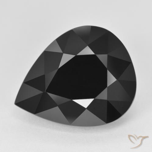 16.84 ct ルース ブラック トルマリン、18.8 x 15.3 mm ペアカット、モザンビーク産, Photo A