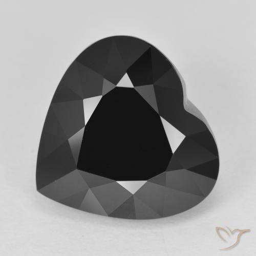 9.26 ct ルース ブラック トルマリン、13.6 x 12.9 mm ハートカット、モザンビーク産, Photo A
