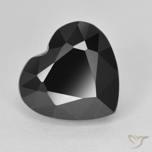 6.03 ct ルース ブラック トルマリン、11.3 x 10.6 mm ハートカット、モザンビーク産, Photo A