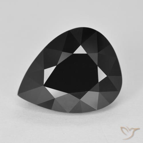 10.38 ct ルース ブラック トルマリン、16 x 12.7 mm ペアカット、モザンビーク産, Photo A