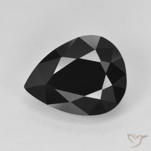 6.62 ct ルース ブラック トルマリン、13.5 x 10.5 mm ペアカット、モザンビーク産, Photo A