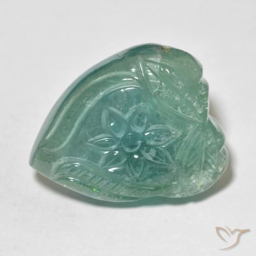 30.06ct 天然 グリーンブルー トルマリン, フラワーカット, 透明