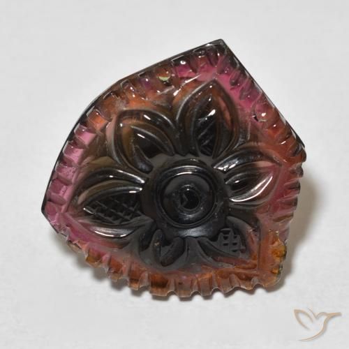 19.89ct 天然 マルチカラー トルマリン, フラワーカット, 透明
