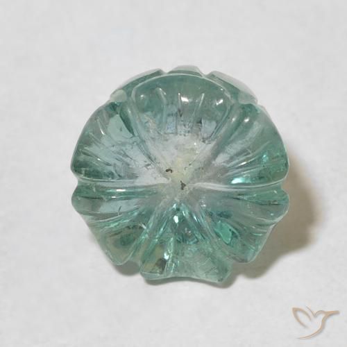 6.83ct 天然 ターコイズ トルマリン, フラワーカット, 透明