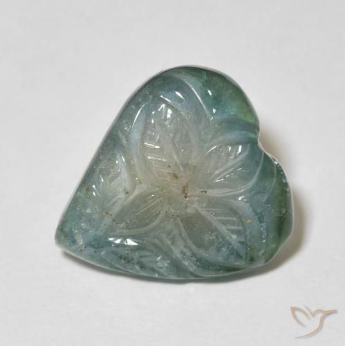 6.25ct 天然 緑がかったブルー トルマリン, フラワーカット, 透明