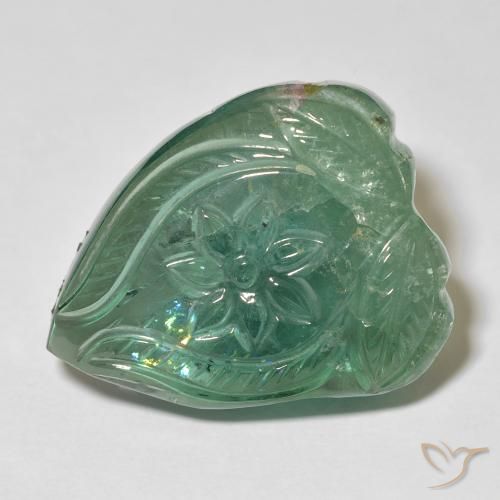 31.63ct 天然 ライトグリーン トルマリン, フラワーカット, 透明