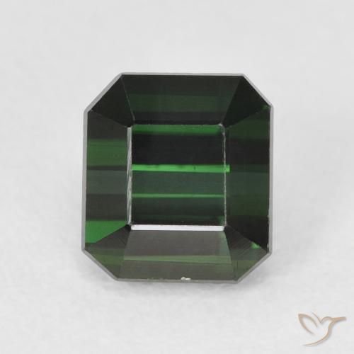 1.48ct 天然 ディープグリーン トルマリン, エメラルドカット, VVS