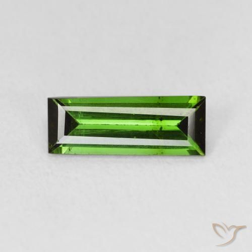 1.08ct 天然 Medium Dark-Green トルマリン, バゲット, VS
