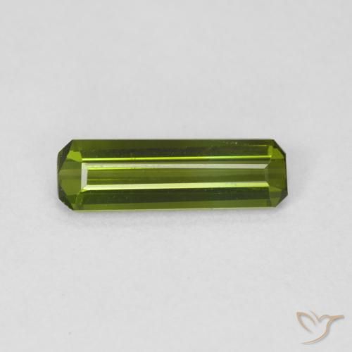0.87ct 天然 ミディアムグリーン トルマリン, エメラルドカット, VVS