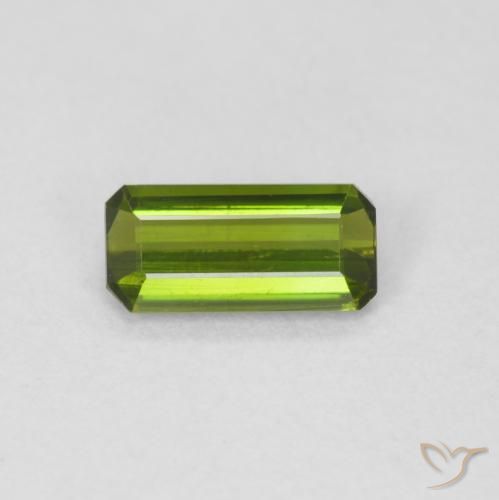 0.59ct 天然 ミディアムグリーン トルマリン, エメラルドカット, VVS