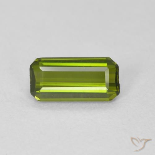 0.74ct 天然 フォレストグリーン トルマリン, エメラルドカット, VVS