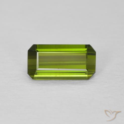 0.94ct 天然 ミディアムグリーン トルマリン, エメラルドカット, VVS