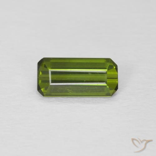 0.70ct 天然 ミディアムグリーン トルマリン, エメラルドカット, VVS