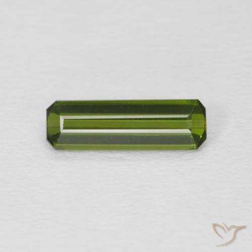 0.85ct 天然 フォレストグリーン トルマリン, エメラルドカット, VVS
