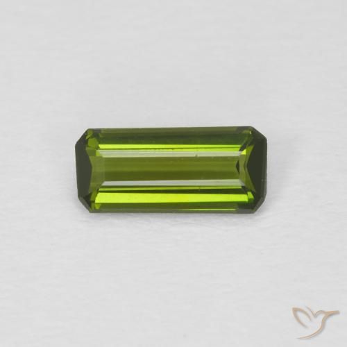0.64ct 天然 ディープグリーン トルマリン, エメラルドカット, VVS