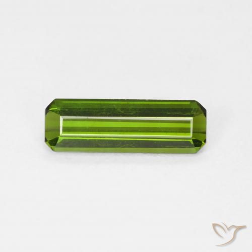 1.00ct 天然 ディープグリーン トルマリン, エメラルドカット, VS