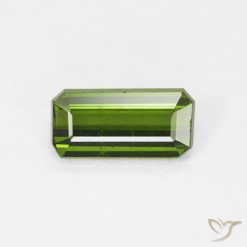 1.10ct 天然 黄みがかったグリーン トルマリン, エメラルドカット, VS