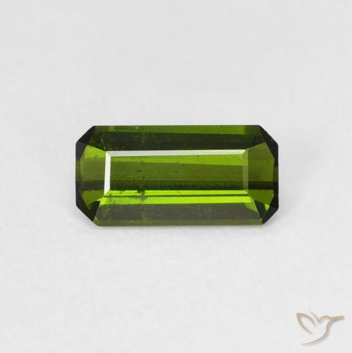 0.78ct 天然 黄みがかったグリーン トルマリン, エメラルドカット, VS