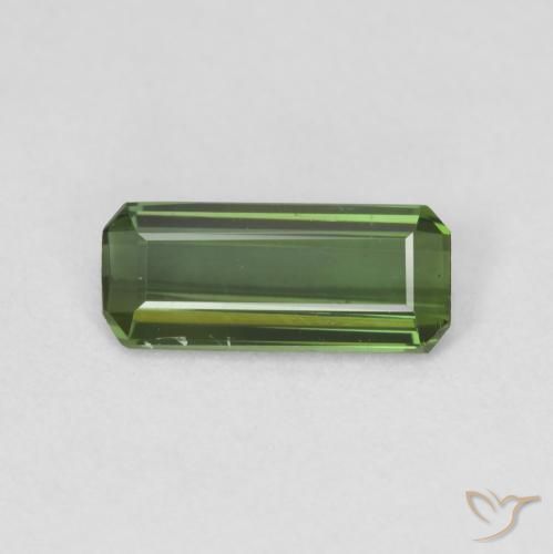 1.00ct 天然 黄みがかったグリーン トルマリン, エメラルドカット, VVS
