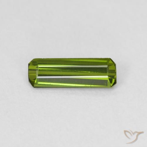 0.61ct 天然 ウォームグリーン トルマリン, エメラルドカット, VVS-VS