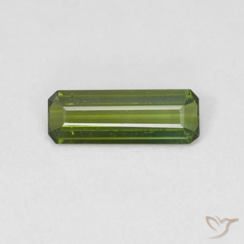 0.83ct 天然 ウォームグリーン トルマリン, エメラルドカット, VS