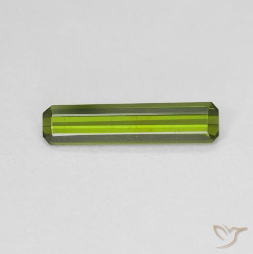 1.08ct 天然 黄みがかったグリーン トルマリン, エメラルドカット, VVS