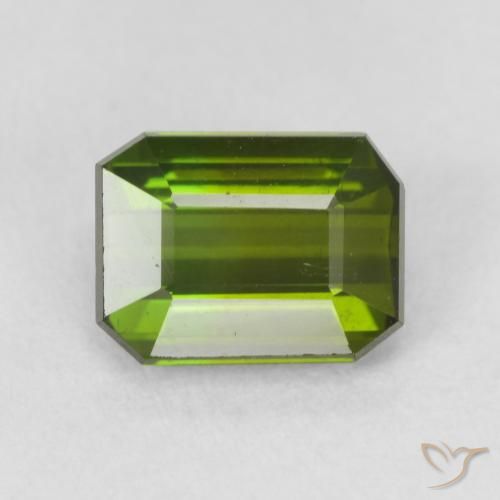 1.2 カラット ルース グリーン トルマリン、6.9 x 5.2 mm 八角形カット、モザンビーク産, Photo A